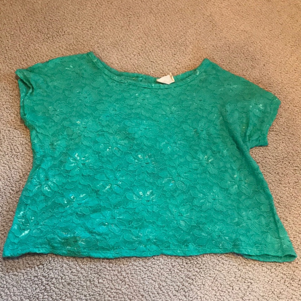 Francescas teal lace shirt